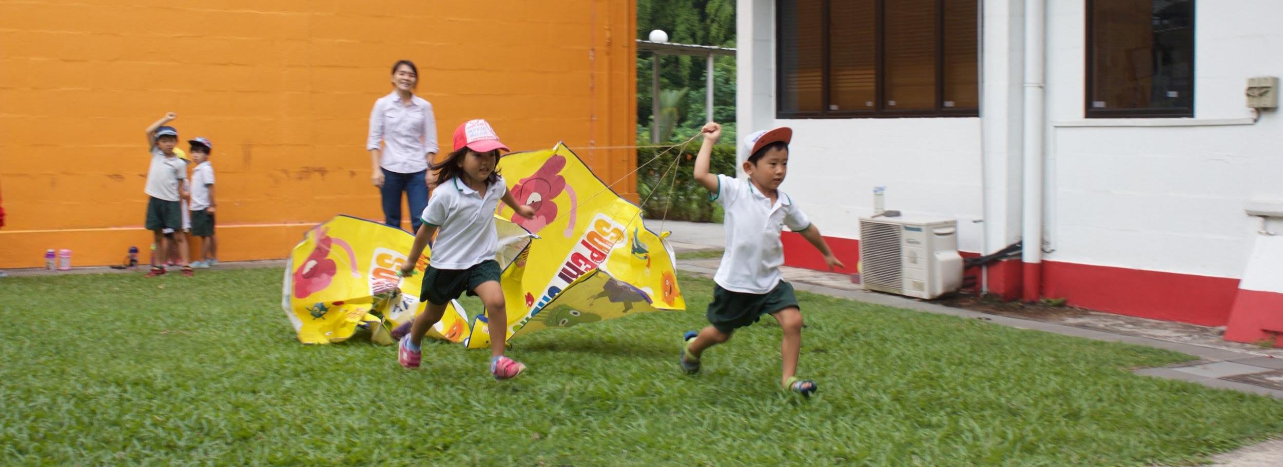 running with parachute